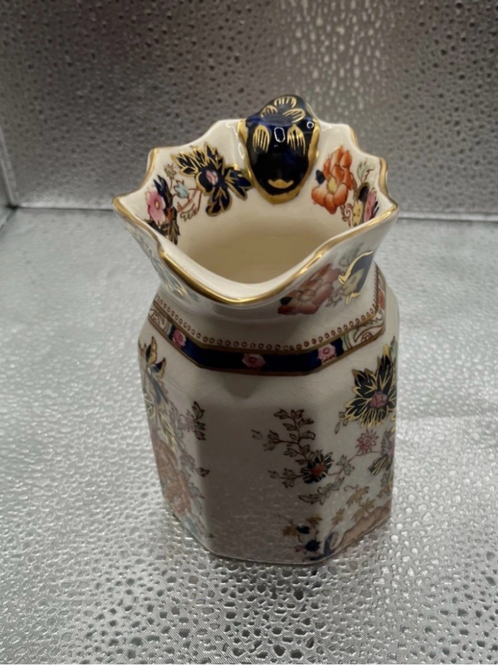 MASON'S "MANDARIN" ANTIQUE PITCHER IMARI COLORS ENGLISH MASON'S STONEWARE FLORAL